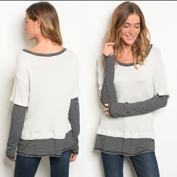 Striped Overlay Top - Picture 3 of 5